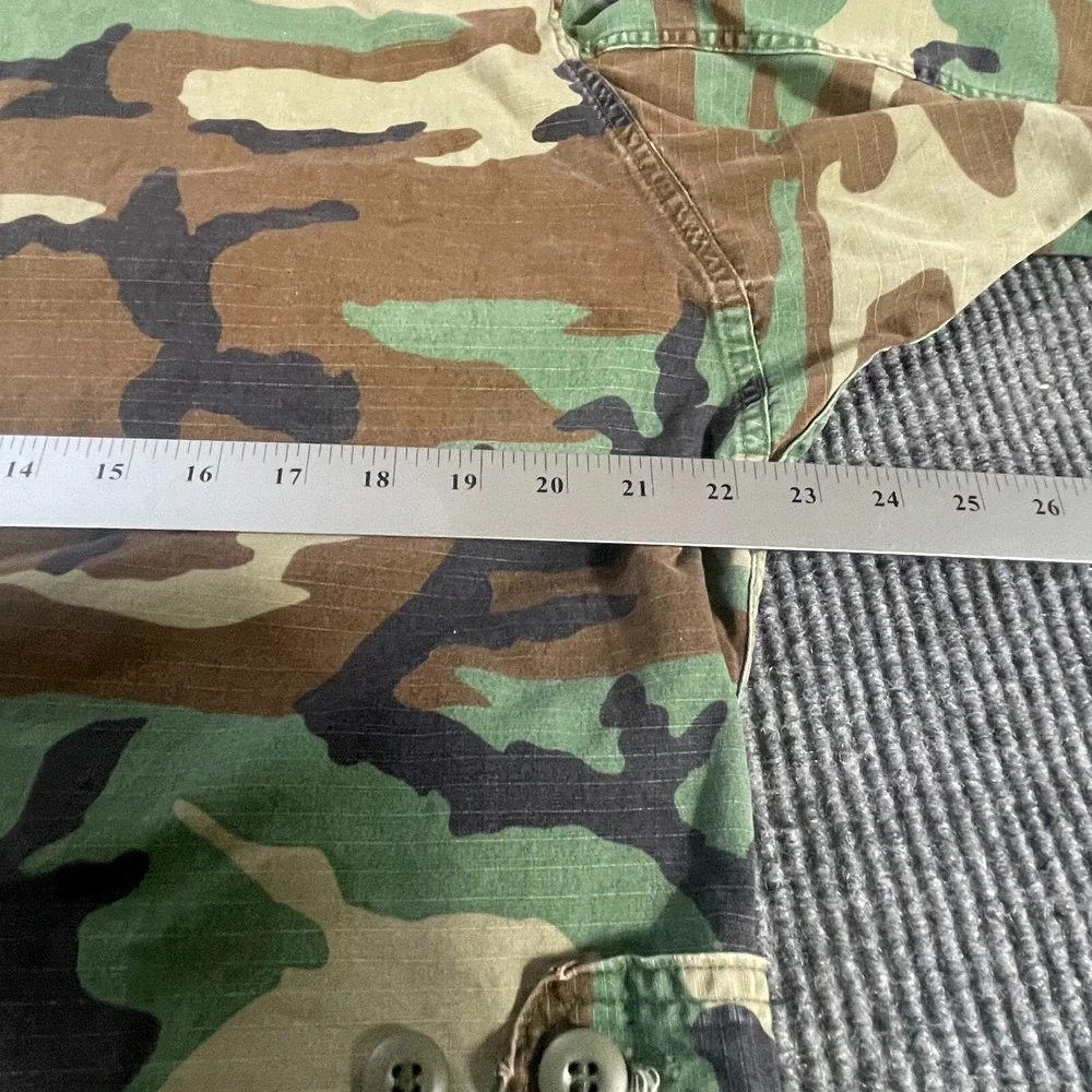 VTG US Army Shirt Mens M Green Camo Button Up OD Subdued 3rd Sustainment Command